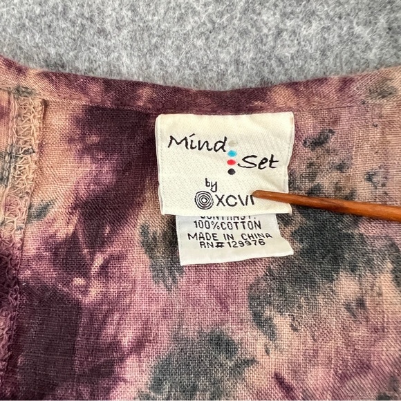 MIND SET by XCVI Dress Tie Dye Pockets Linen Artsy Lagenlook Beach Size Medium - Picture 5 of 9